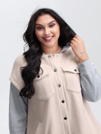 2-In-1 Button Hooded Coat