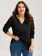 Supersoft Button Placket Solid T-Shirt