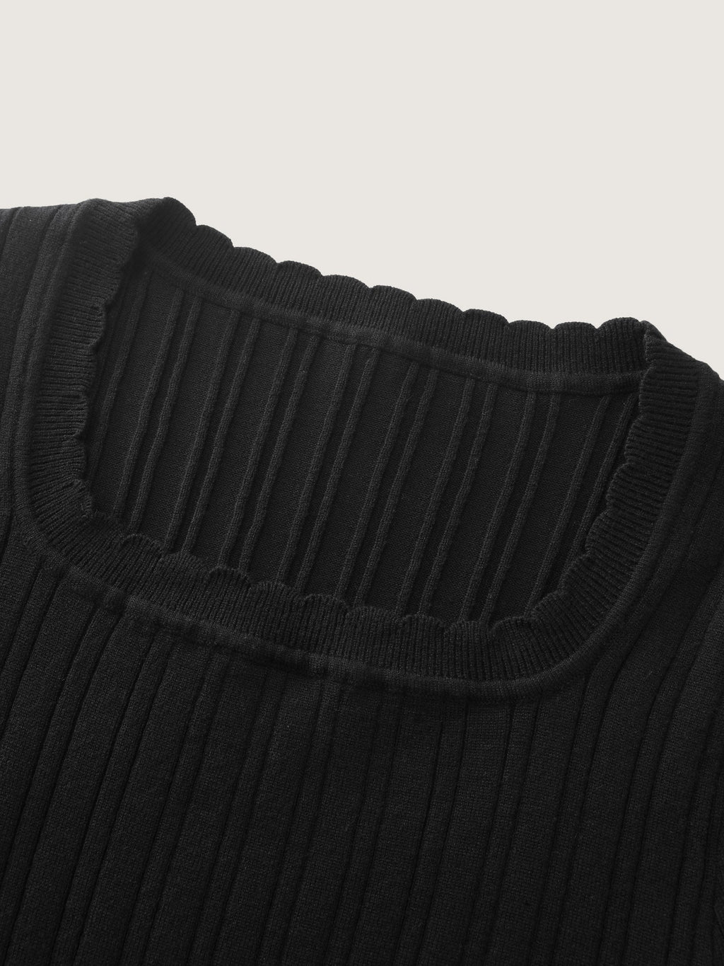 Textured Scoop Neck Cinched-Waist Pullover