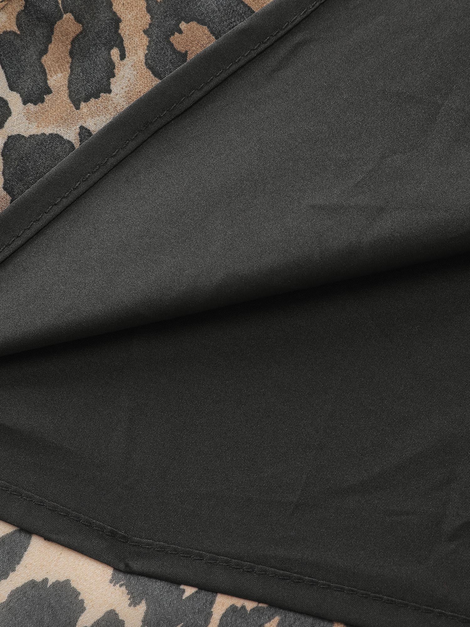 Leopard Print Ruffled Sleeve Blouse