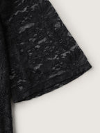 Lace Trim Sweetheart Neck Ruched Knit Top