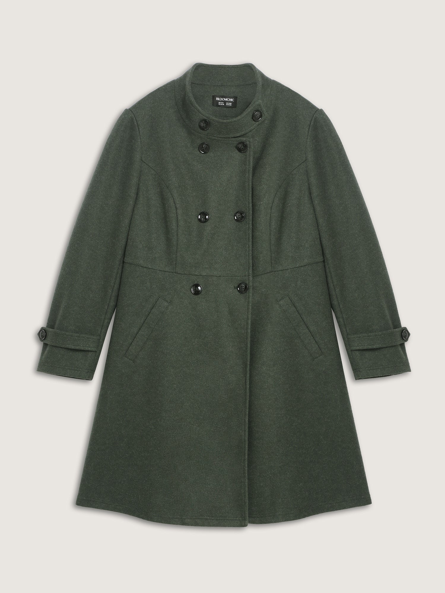 Double Button Pocket Solid Coat