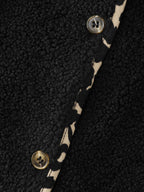 Faux Shearling Patchwork Leopard Edge Vest