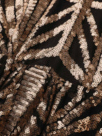 Geometric Sequin Dolman Sleeve Midi Dress