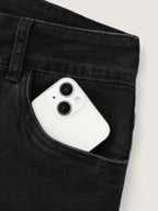 Stretchy Mid-Rise Straight-Leg Jeans