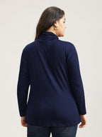 Supersoft Essentials Solid Funnel Neck Knit T-shirt