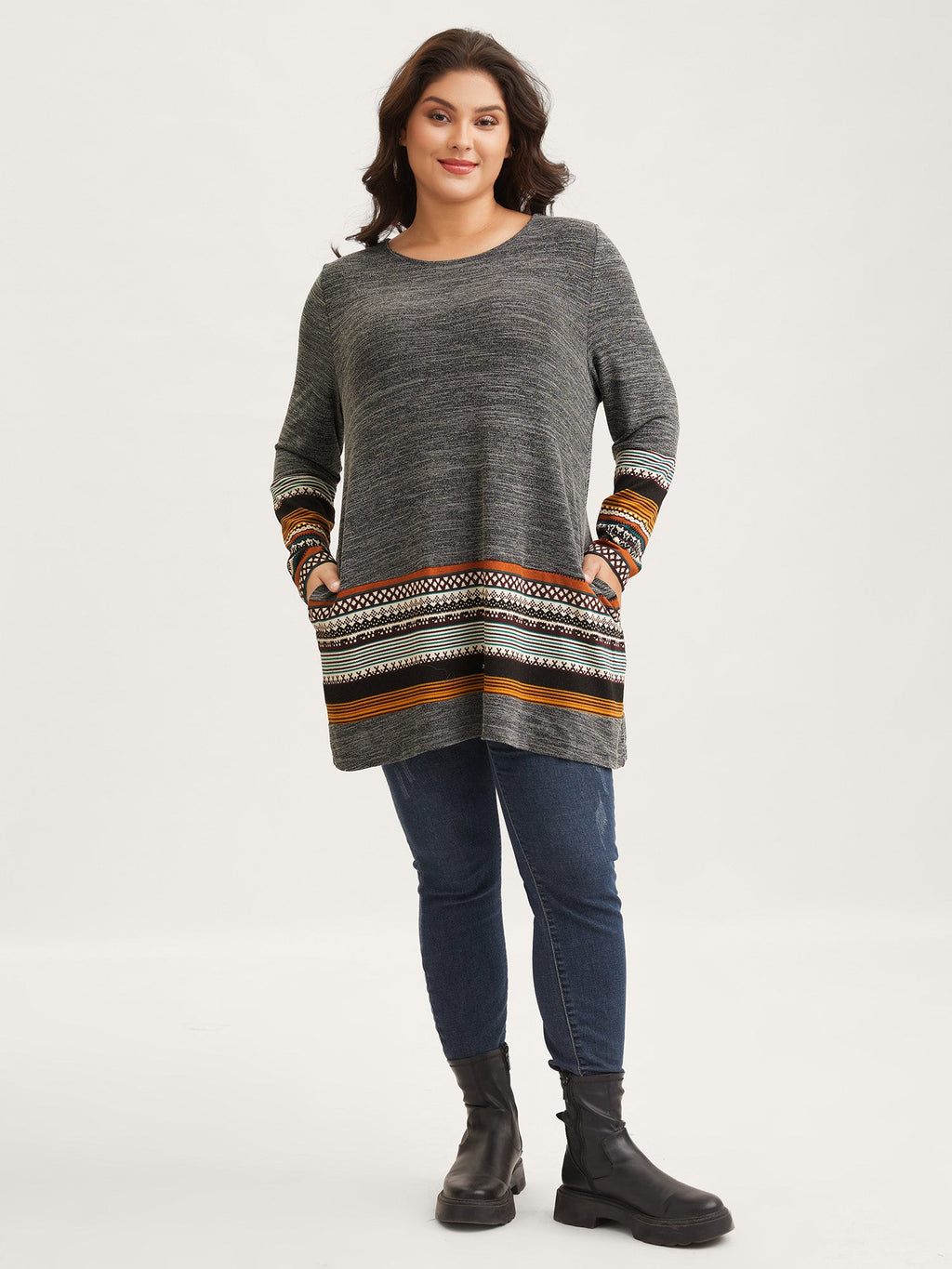 Tunic Boho Print Pocket T-shirt