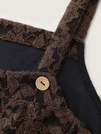 Lace Textured Adjustable Straps Maxi Dress