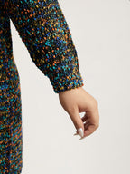 Color Textured Open Front Cardigan