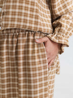 Gingham Ruffled Hem Loungewear Set