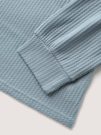 Waffle Spliced Floral Lace Sweatshirt