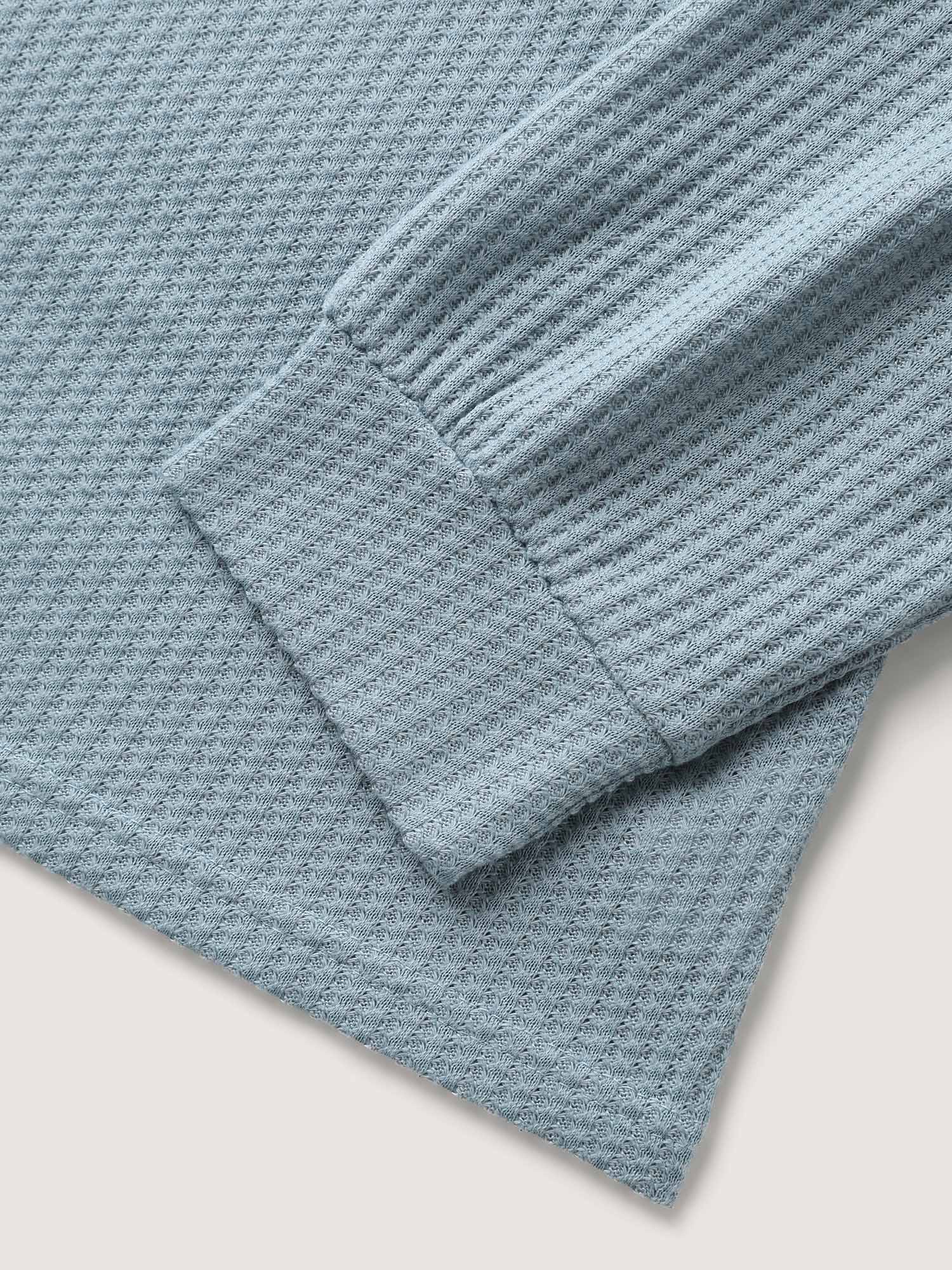 Waffle Spliced Floral Lace Sweatshirt