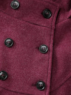 Hooded Pleated Pockets Waist-Defining Coat