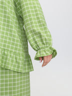 Gingham Ruffled Hem Loungewear Set