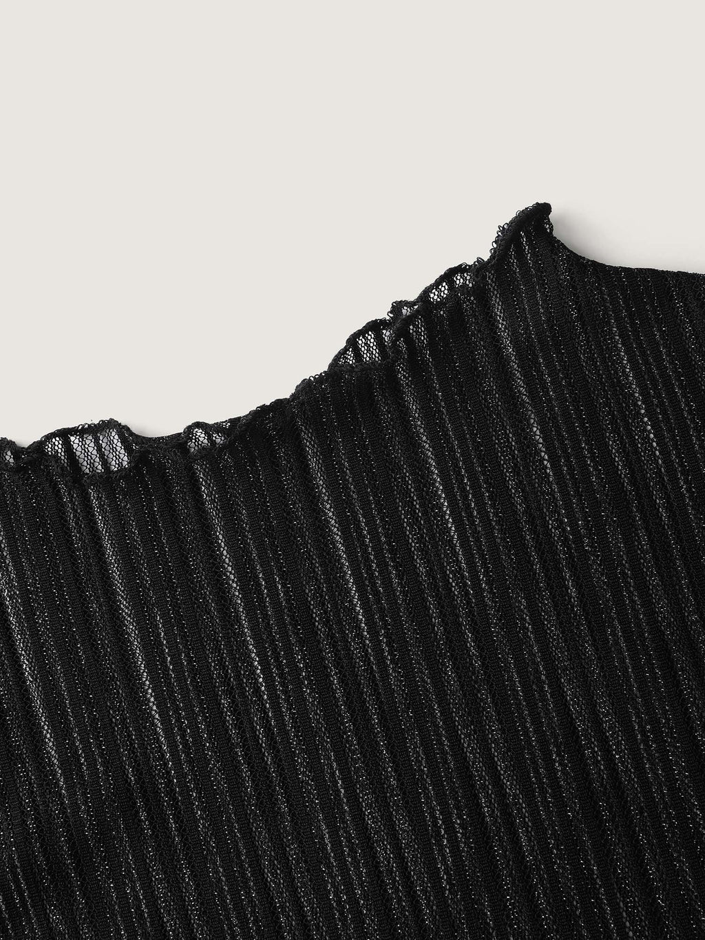 Lurex Sheer Neckline Lined Tank Top