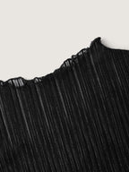 Lurex Sheer Neckline Lined Tank Top