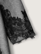 Color Contrast Belted Lace Coat