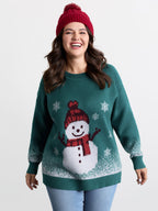 Supersoft Snowman Jacquard Color Block Pullover