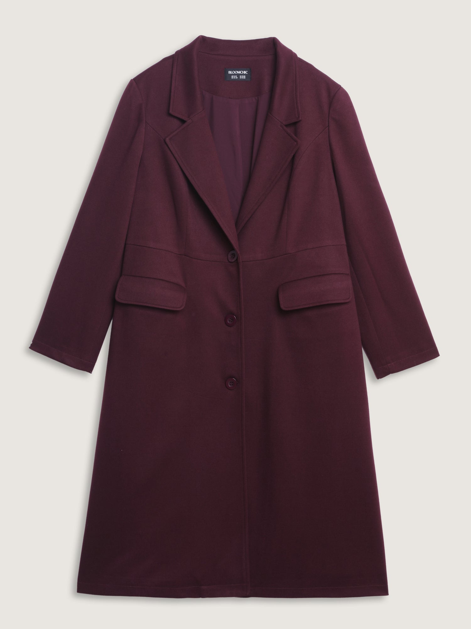 Solid Three Button Flared Coat