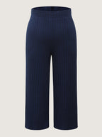 Stretchy Pit Strip Solid Loungewear Set