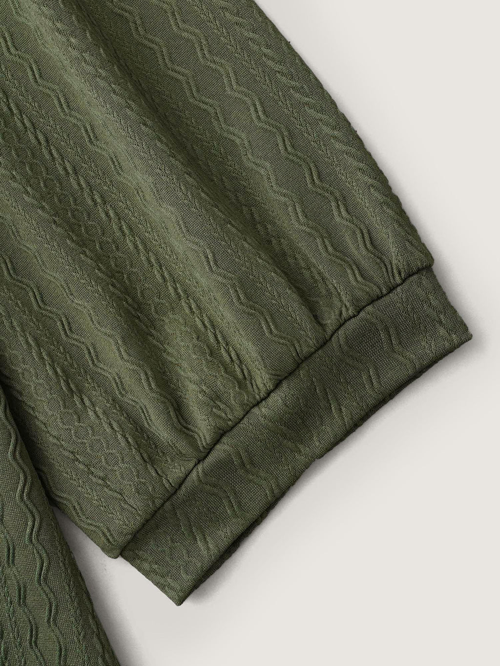 Plain Knit Texture Gathered Top