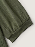 Plain Knit Texture Gathered Top