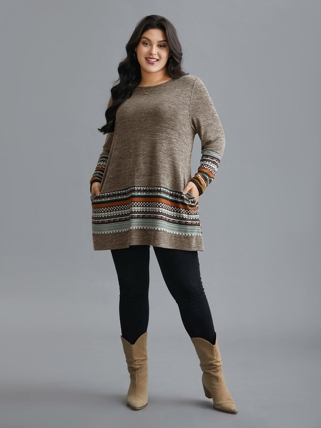 Tunic Boho Print Pocket T-shirt