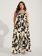 Silhouette Floral Print Sweetheart Jumpsuit