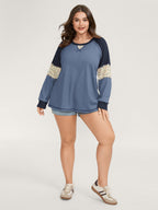 Color Contrast Waffle Knit T-Shirt