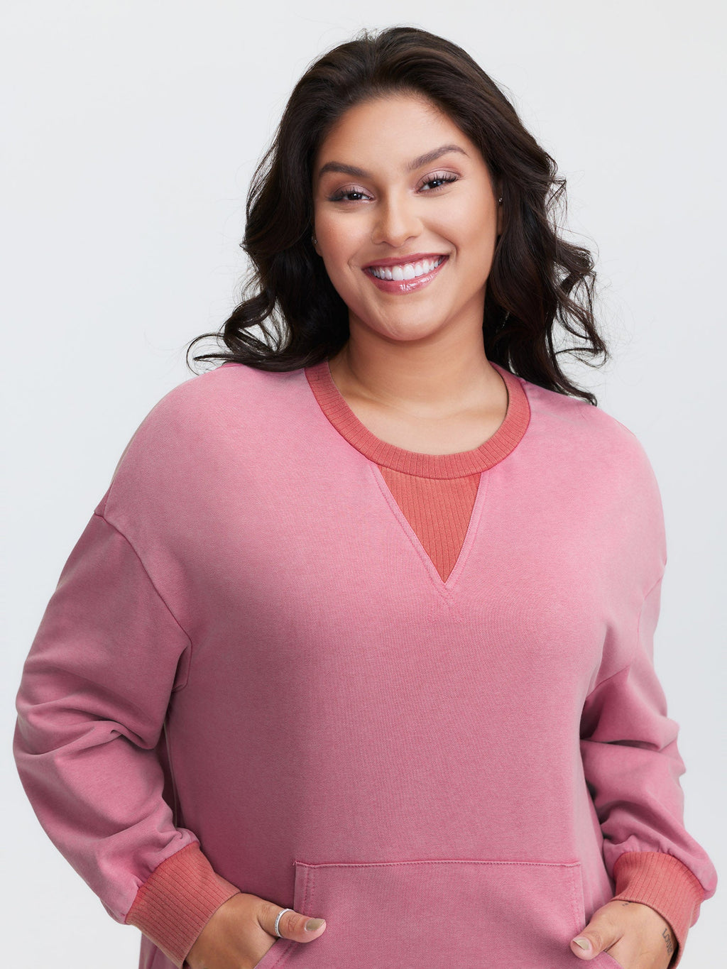 Pure Cotton Washed Distressed Pocket Sweatshirt