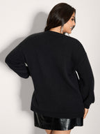 Sequin Embroidery Round Neck Pullover