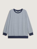 Colorblock Stripe Round Neck Sweatshirt