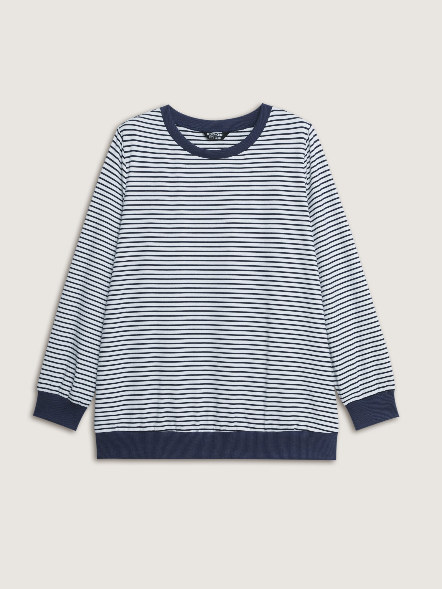 Colorblock Stripe Round Neck Sweatshirt