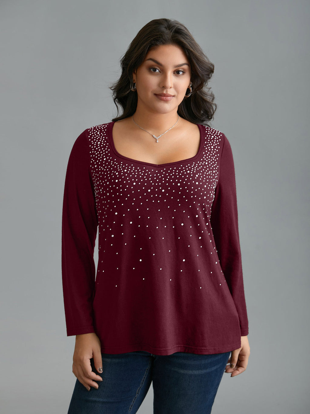 Sequin Stretchy Long Sleeve T-shirt
