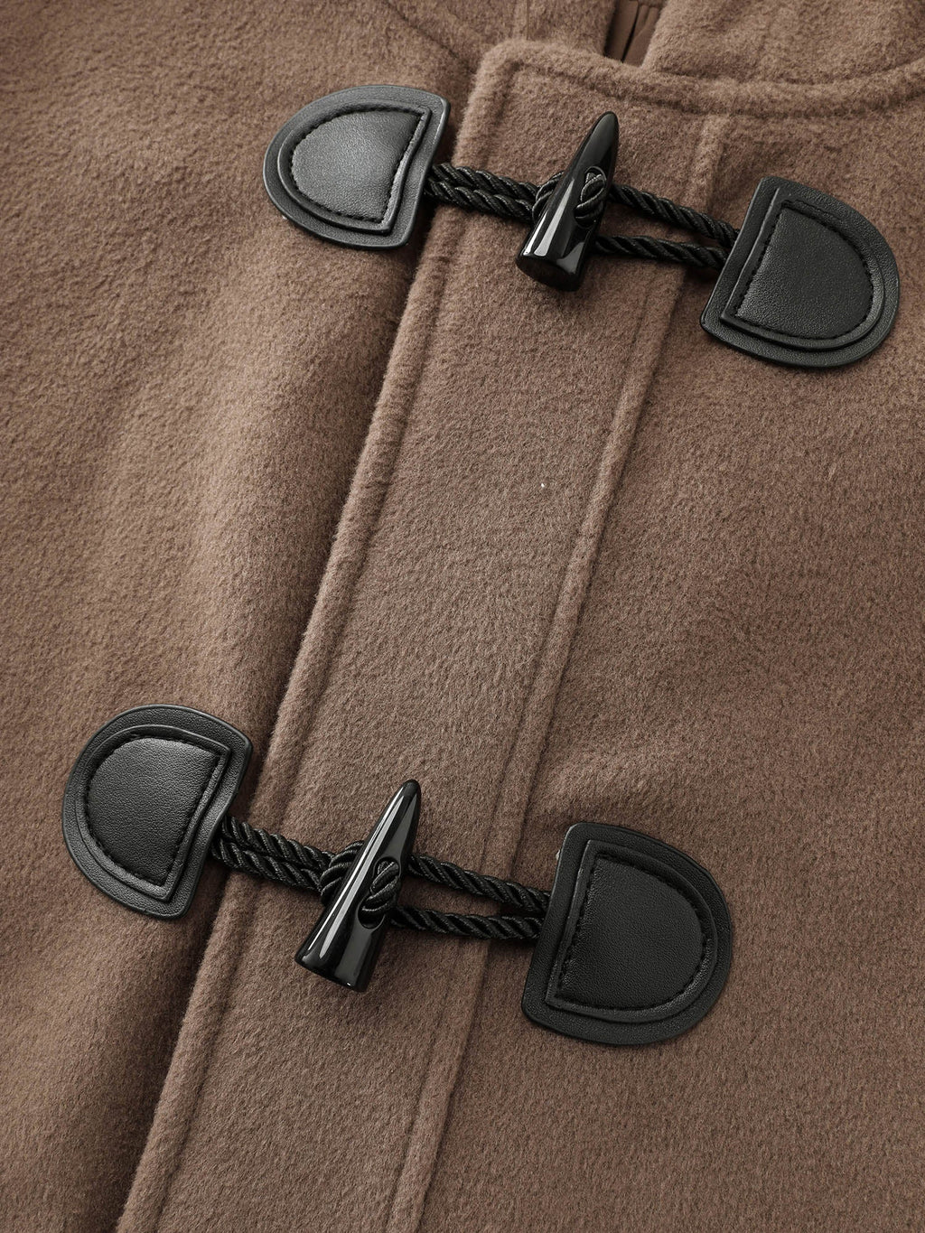 Hooded Relaxed-Fit Horn Button Long Coat