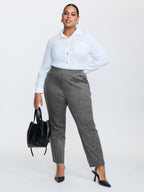 Stretchy Herringbone Pull-On Pants