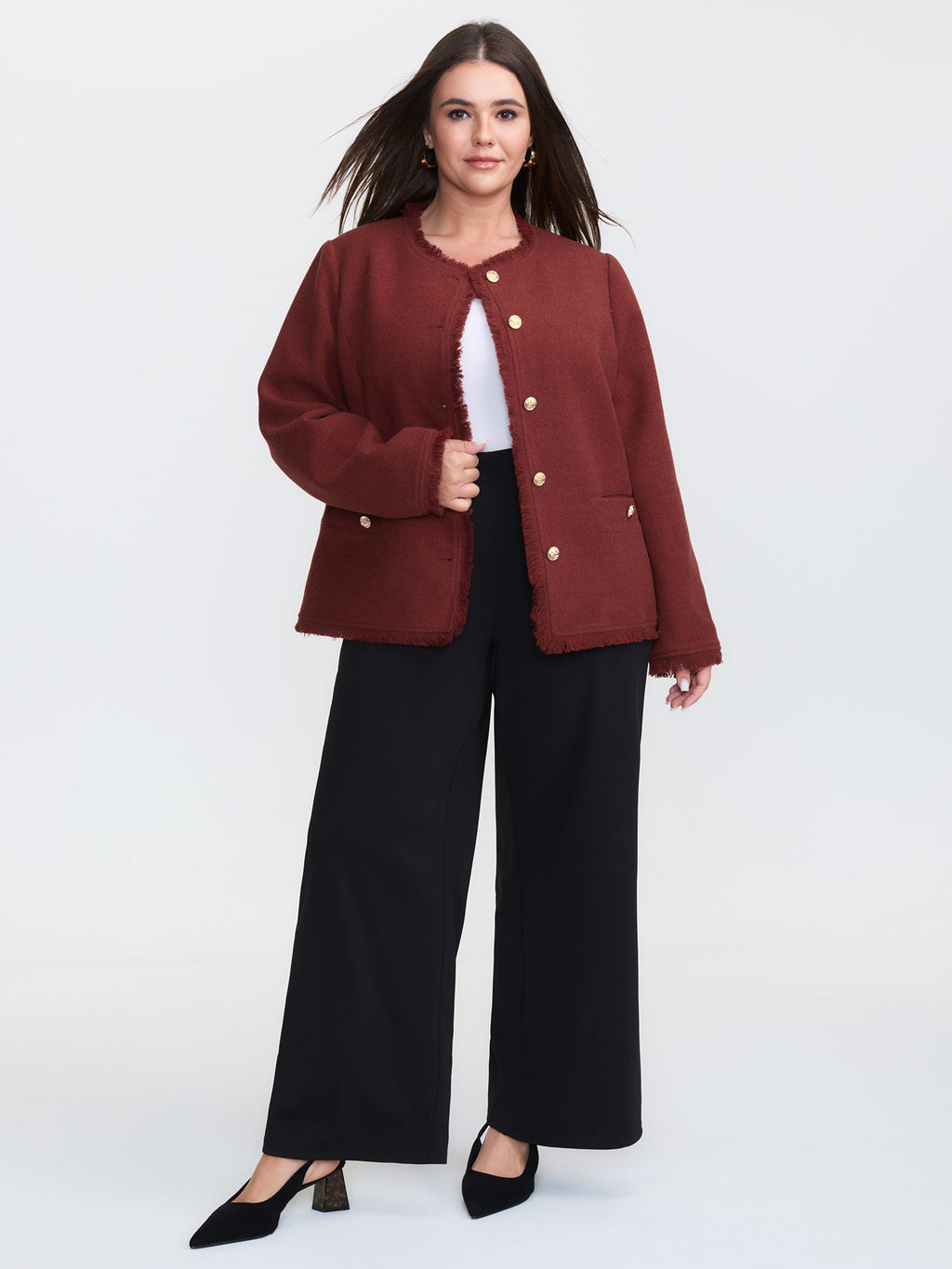 Frayed Edges Button-Down Jacket