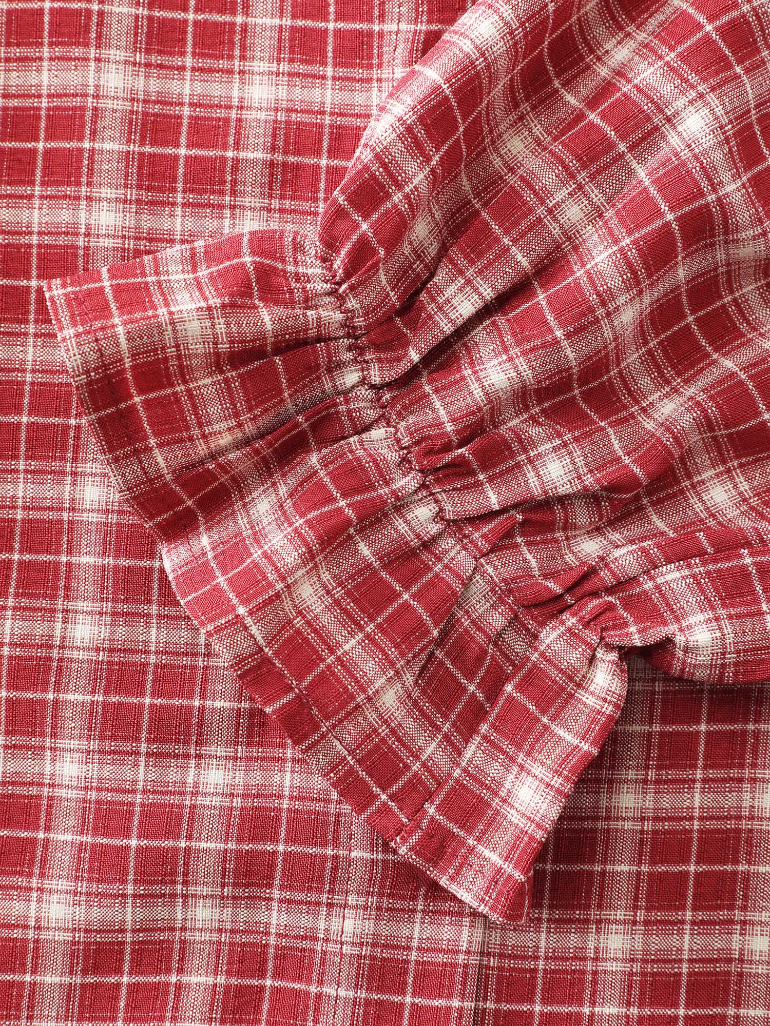 Gingham Ruffled Hem Loungewear Set