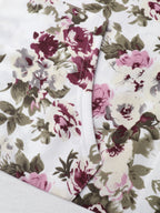 Flower Print Pockets Zipper Jacket