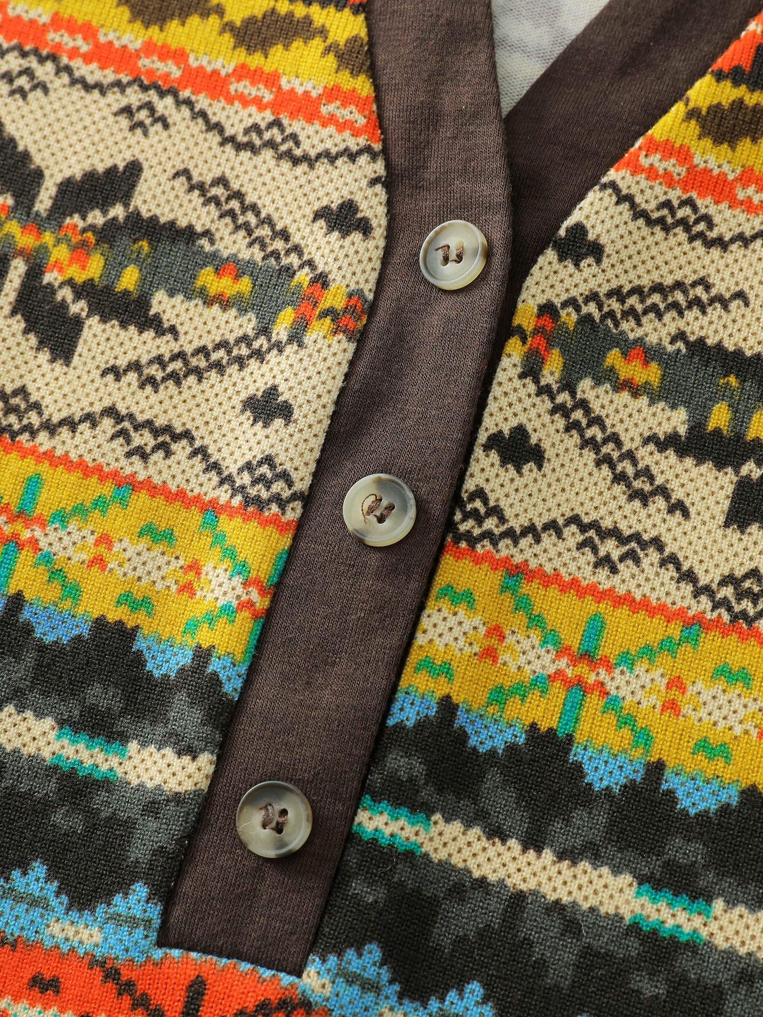 Colorful Stripe Button Placket T-Shirt