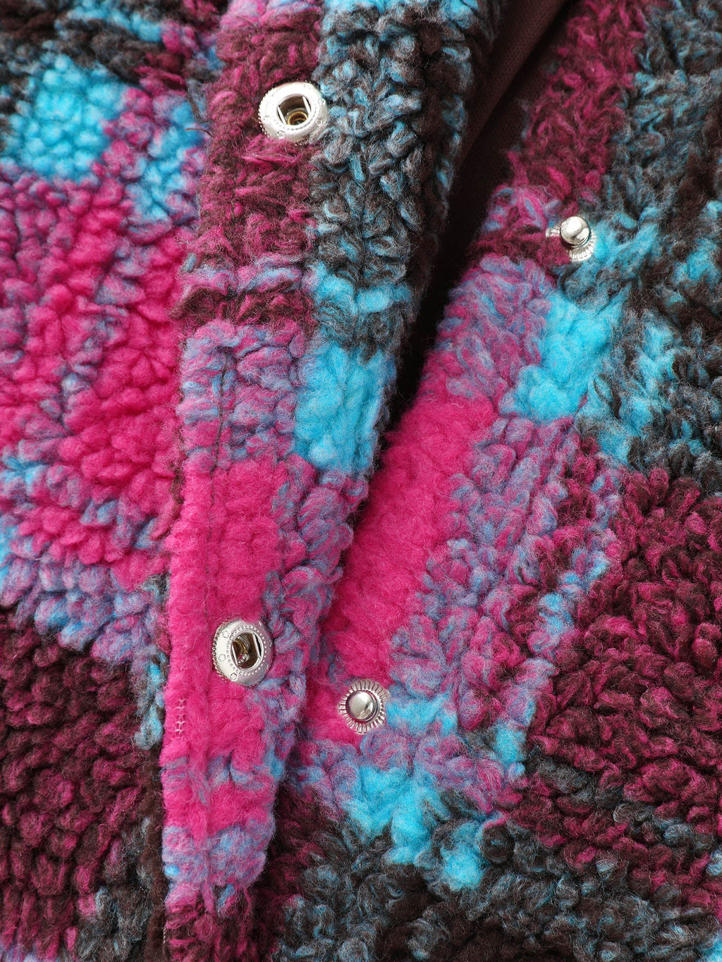 Fluffy Texture Plaid Button-Front Coat