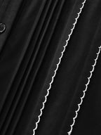 Button Front Belted Stitch Detail Midi Dress