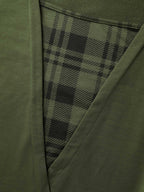 Plaid Spliced Wrap Contrast Sweatshirt