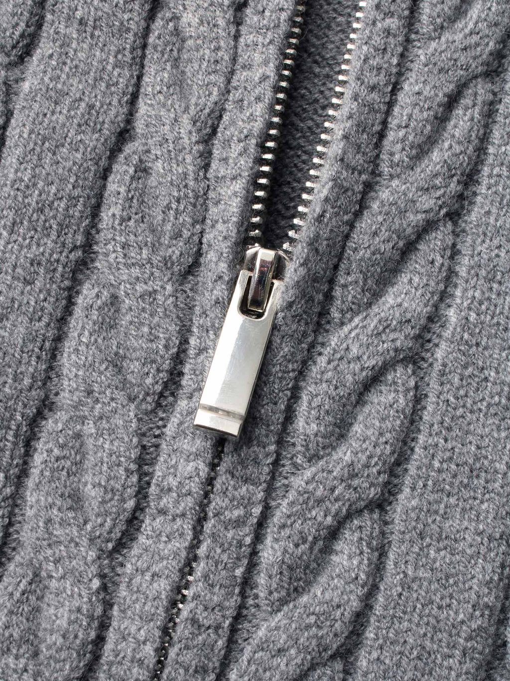 Cable Knit Hooded Zipper Cardigan