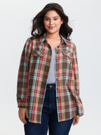 Plaid Print Button Down Shirt