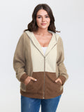 Hooded Colorblock Zipper Jacket