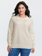 2 In 1 Shirt Collar Relaxed Fit Pullover