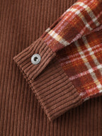 Plaid Pattern Contrast Button Coat