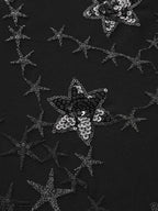 Shimmery Sequin Shirred Cuff Blouse