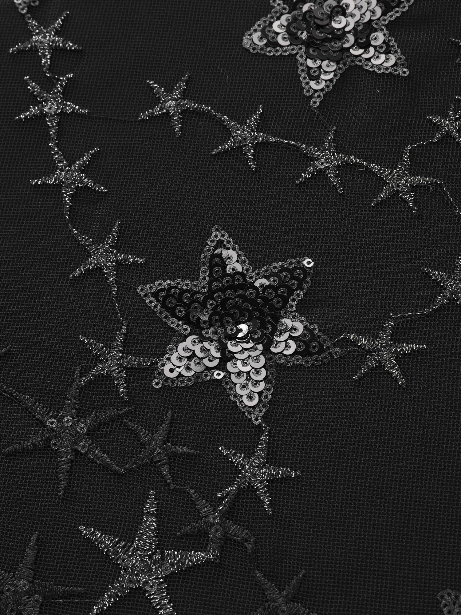 Shimmery Sequin Shirred Cuff Blouse